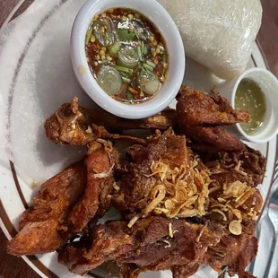 Fried chicken with sticky rice