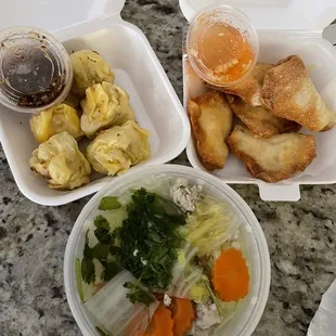9. Thai Dumplings 5. Crab Rangoon 26. Silver Noodle Soup