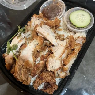 Crispy chicken and rice
