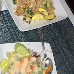 44. Thai Kitchen Fried Rice added green beans and zucchini  A. Tossed Green Salad