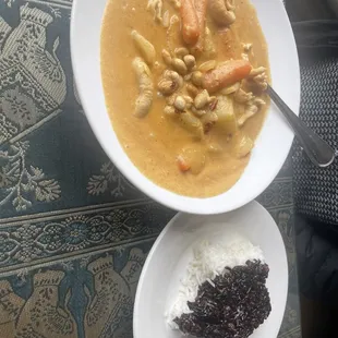 Massaman curry with chicken.