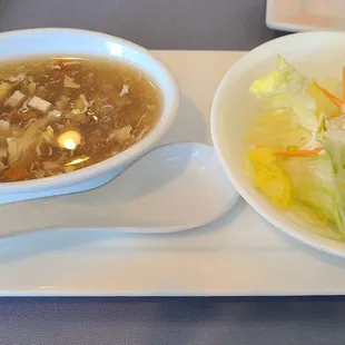Soup and salad comes with lunch