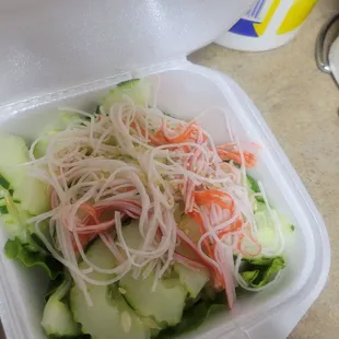 Cucumber salad with crab