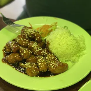 a plate of food on a table