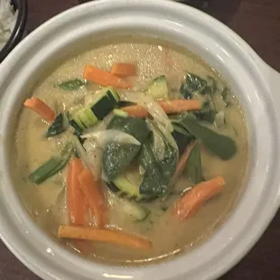 Yellow curry with shrimp