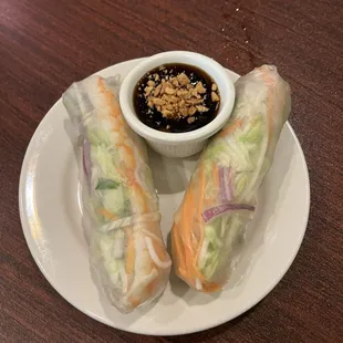 2 Piece Fresh Spring Rolls with shrimp