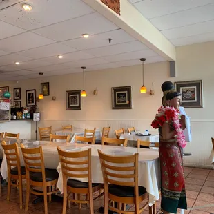 a woman in a traditional dress