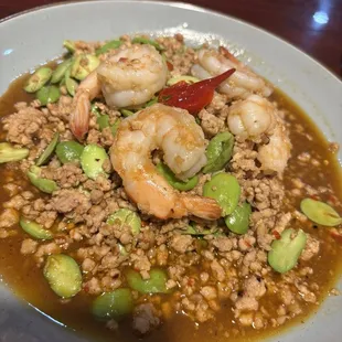 Sator stinky bean with ground chicken and shrimp