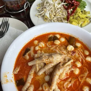 Red curry num ya chicken feet , I can eat this everyday