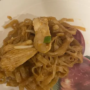 Gross-  only chicken in the box.  Sad pad Thai- tossed out. Greasy. Barf.