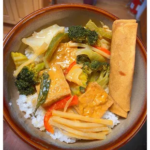Vegetable red curry with tofu
