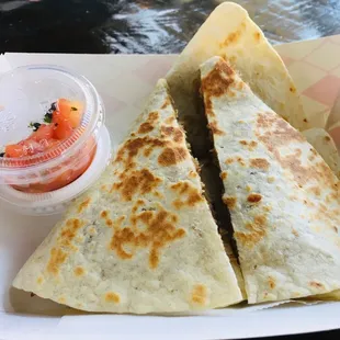 Green Chili Pork Quesadilla