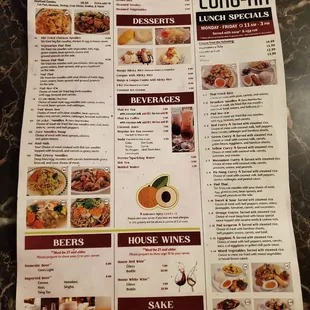 Front of Menu, April 2024