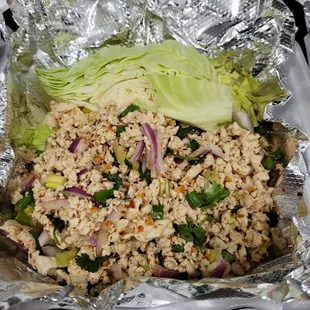 Chicken larb salad was also delicious