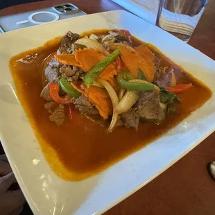 Pad kra pao with beef