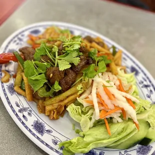 a plate of food on a table
