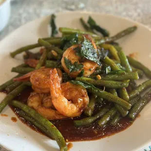 Pad Prik-Khing with shrimp and green beans only