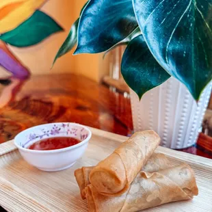 #1 the hand rolled vegetarian spring rolls with house made sweet &amp; sour sauce!