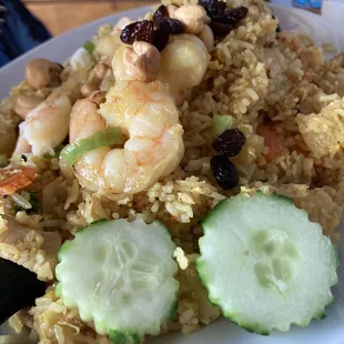 Pineapple Egg Fried Rice with shrimp- an absolute MUST TRY- delicious as leftover