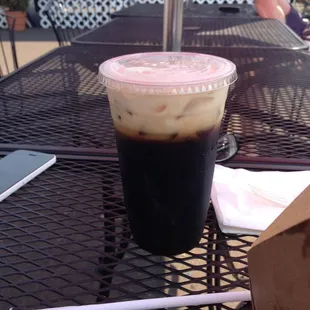 Iced Thai coffee with coconut milk