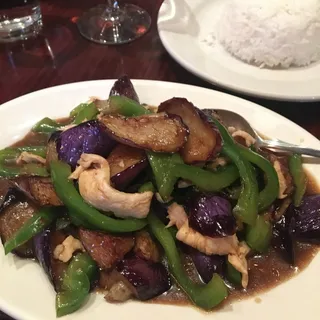 Eggplant with Basil Leaves