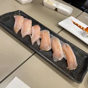 a plate of sushi on a table