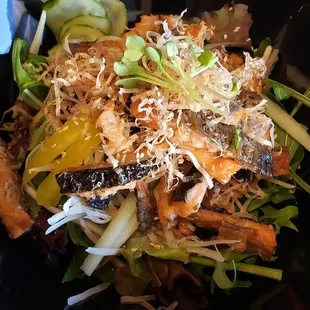 Wow! Salmon skin salad