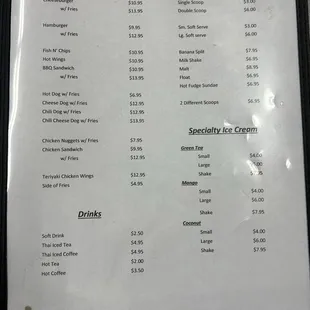 menu