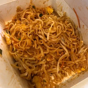 noodles in a box with chopsticks