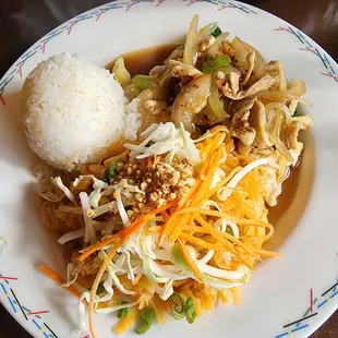 Pad thai and garlic chicken