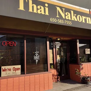 the front of the restaurant