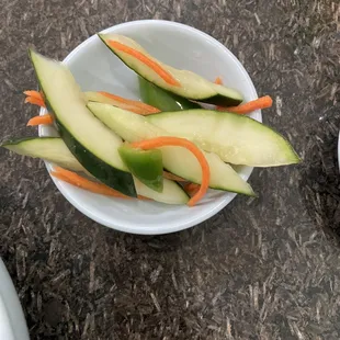 Pickled Cucumber and Carrots