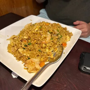 Pineapple Fried Rice with added Thai Basil