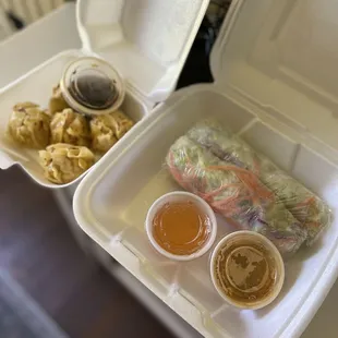9. Thai Dumplings + 3. Thai Salad Rolls