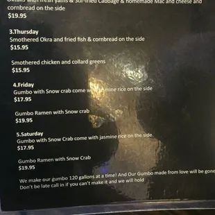 Lunch Menu