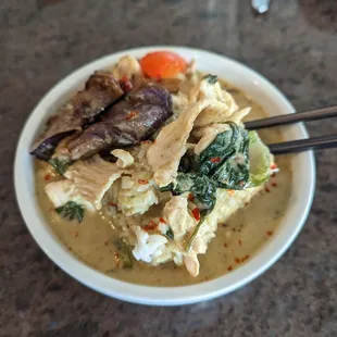 This green curry is beyond amazing. It's flavor and textures will take you on a spiritual journey!