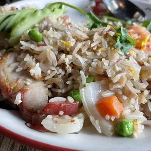 Thai fried rice - asked for BBQ pork and they loaded it up! So good!