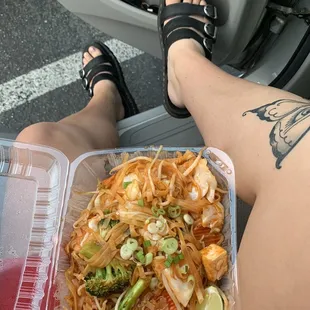 Tofu veggie pad Thai
