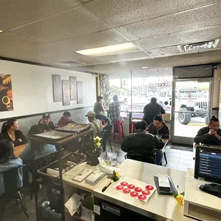 people eating in a restaurant