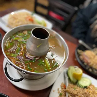 Tom Zapp Pork Rib Soup, crab Thai Fried Rice