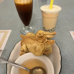 Crab Rangoon, Boba Milk Tea &amp; Thai Tea