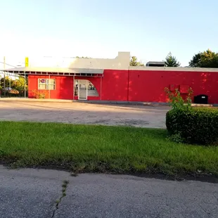 Side view and parking lot