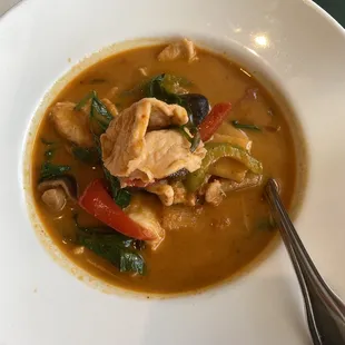 Red curry with chicken