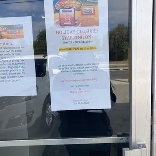 Thai Ocha closing flyer