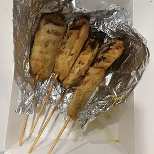 Got some Chicken Satay to go :) it was delicious! Especially with their house peanut sauce-so freaking good.