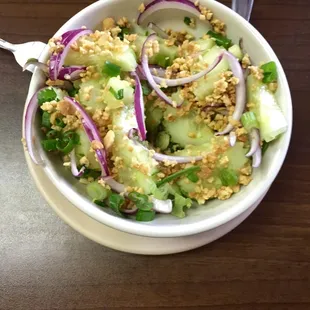 Cucumber salad, refreshing appetizer!