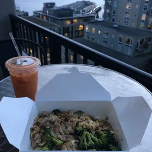 Phad See Ew and Thai Iced Tea