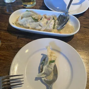 Buddha dumplings in green curry