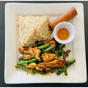 Prik King Lunch Special. It's muy delicioso. #lunch #thai