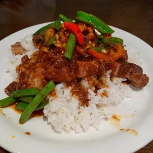 Crispy Pork Over rice